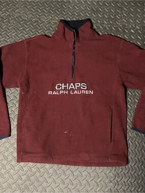 Chaps Ralph Lauren Burgundy Quarter-Zip Fleece Pullover